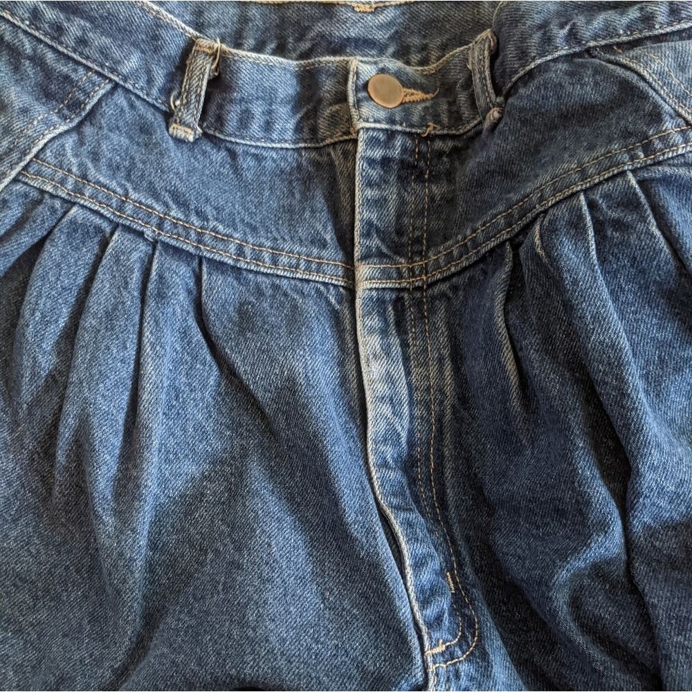 Boca Chica vintage pleated front Mom jeans, indigo blue, 100% cotton 32 - Picture 4 of 8